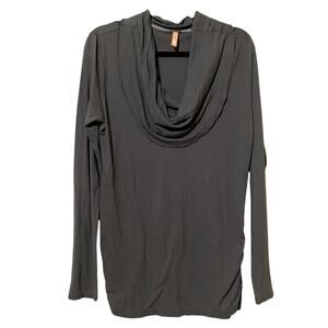 Lucy Grey Cowl Neck Long Sleeve Light Weight Sweater Womens M Blouse Casual